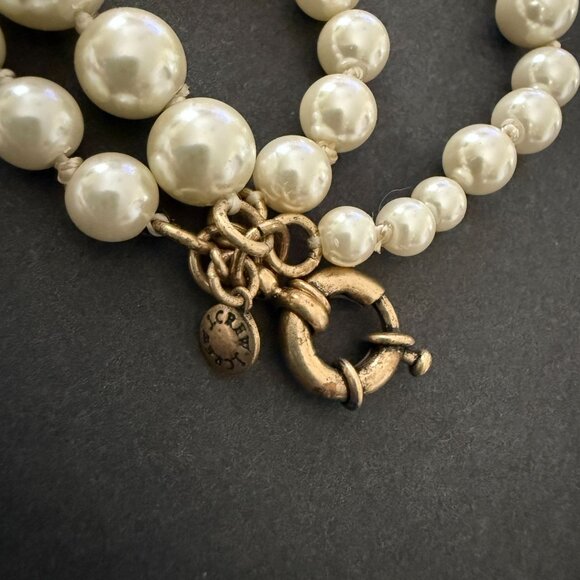 J Crew Twisted Hammock 4 Strand Faux Pearl Bracelet Gold-Tone Clasp - Picture 7 of 10